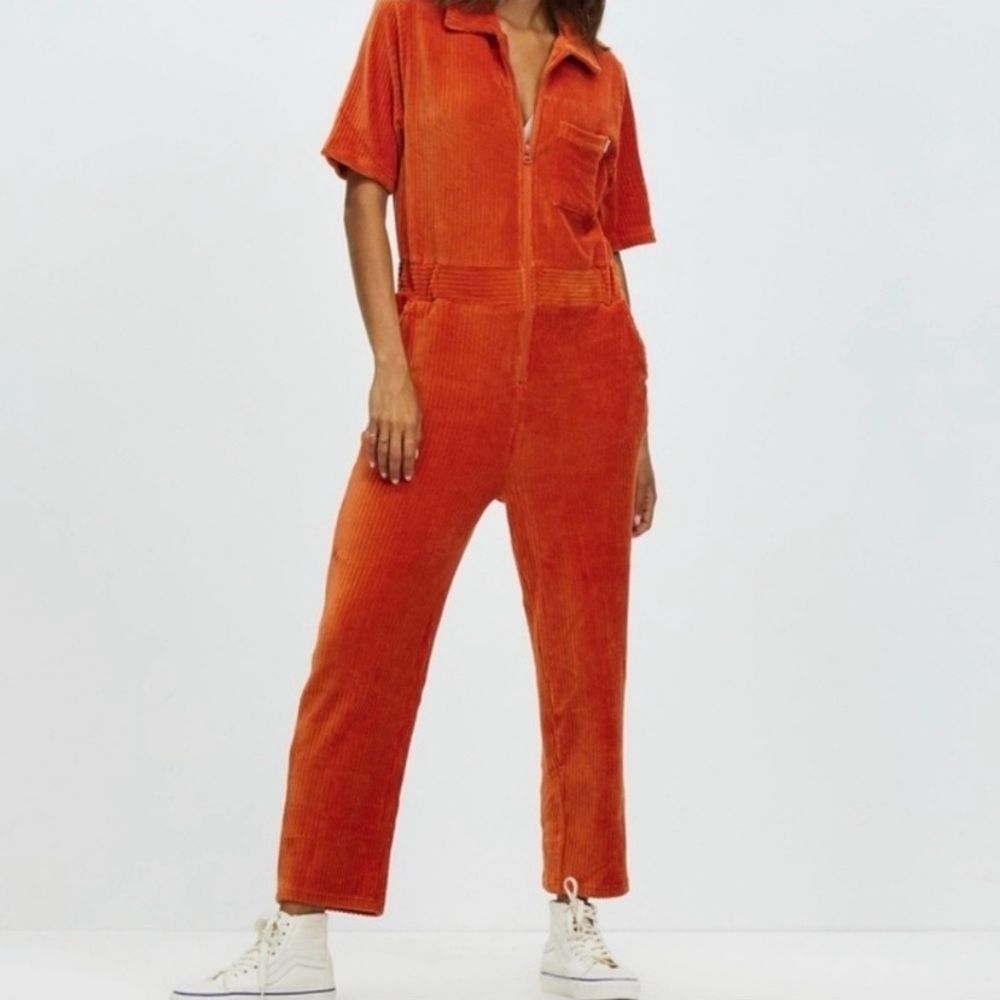 Brixton Dazed Jumpsuit Corduroy Velour New